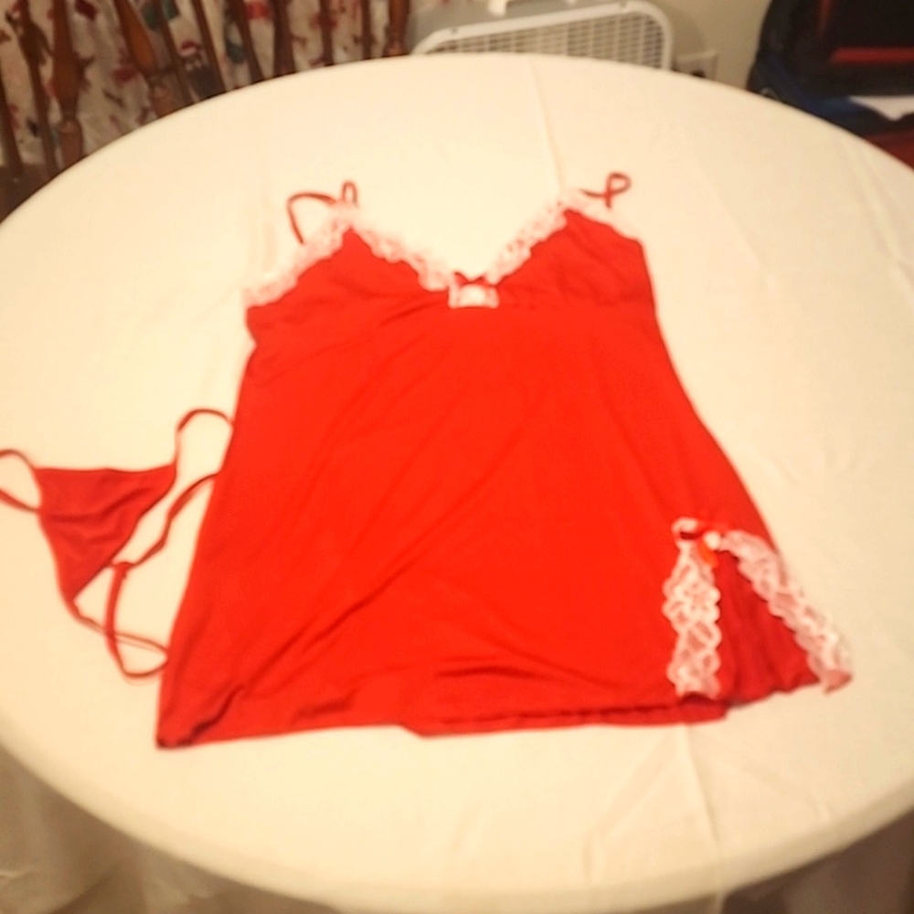 Red Nightie with Red Thong